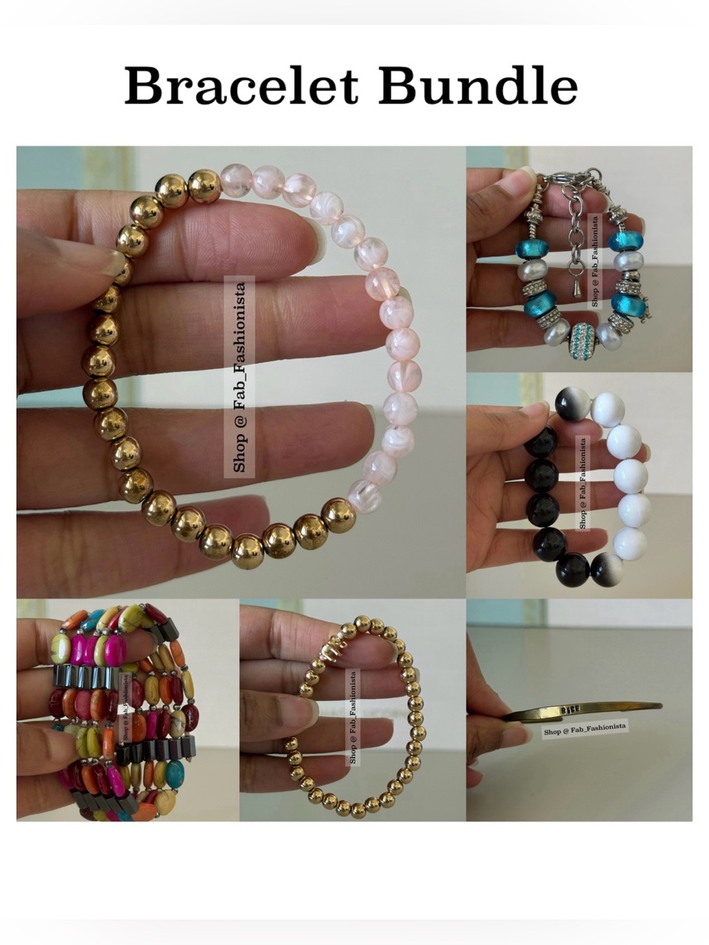 Bracelet Bundle - Mixed Color  Beaded stretch charm